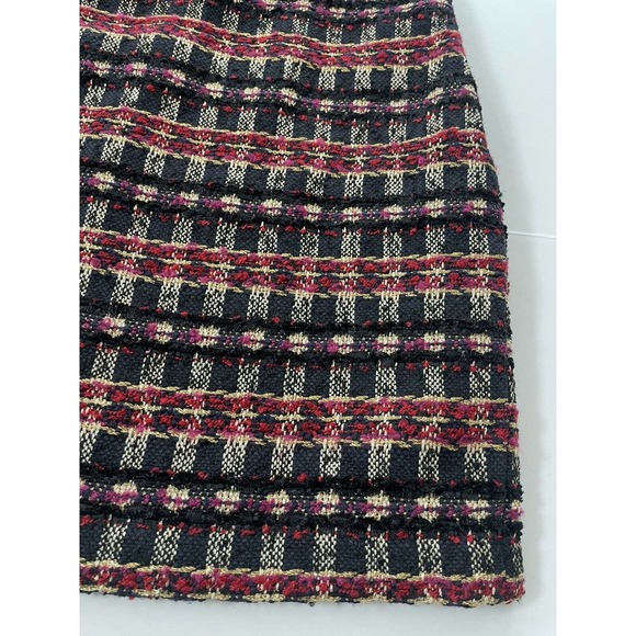 House of Harlow 1960 Boucle Dress Size Xs Black Red Gold Convertible Strap Mini - Picture 10 of 11